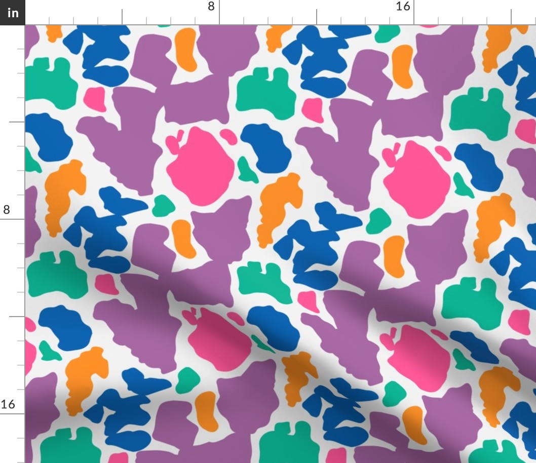 Cow Print in 90's Sporty Rainbow + White
