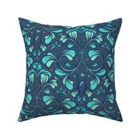 Baroque Leaves | Distressed blue