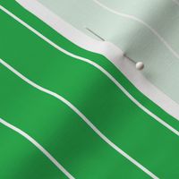 White Pinstripe on Green