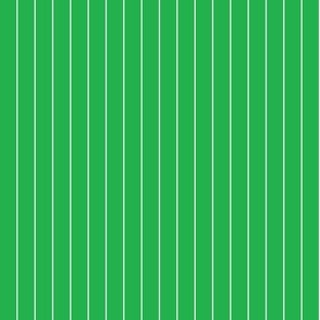 White Pinstripe on Green