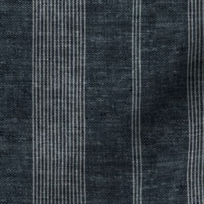 (med scale) Ivy Stripes - Vertical Dark Blue Grey - LAD22