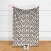 Wild animals - sweet capybara friends and lush jungle leaves beige brown beige on gray vintage palette