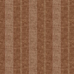 (small scale) Ivy Stripes - Vertical Warm Brown - LAD22