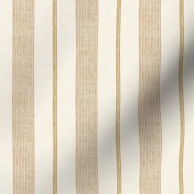 (small scale) Ivy Stripes - Vertical Golden on Cream - LAD22