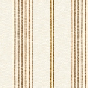(large scale) Ivy Stripes - Vertical Golden on Cream - LAD22
