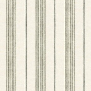 (small scale)  Ivy Stripes - Vertical Sage on Cream - LAD22