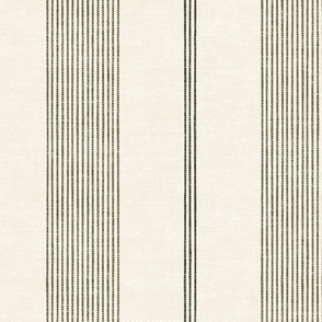 (large scale) Ivy Stripes - Vertical Sage on Cream - LAD22