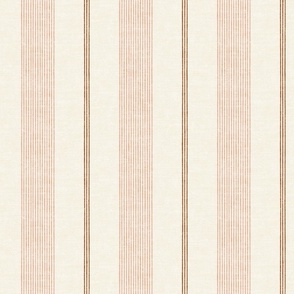 (med scale) Ivy Stripes - Vertical Pink/Rust on Cream - LAD22