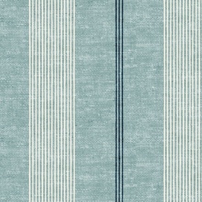 (large scale) Ivy Stripes - Vertical Dusty Blue - LAD22