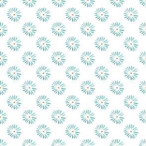 Daisy Dots in Turquoise - Medium