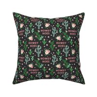 MATURE - Howdy Hoes Cactus Print Charcoal Back - Medium size