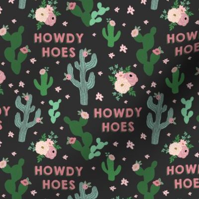 MATURE - Howdy Hoes Cactus Print Charcoal Back - Medium size