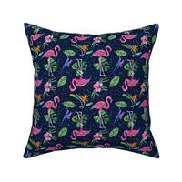 Flamingo Party on Navy - Small