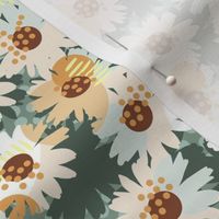 Little Daisy / Green and golden / Medium scale