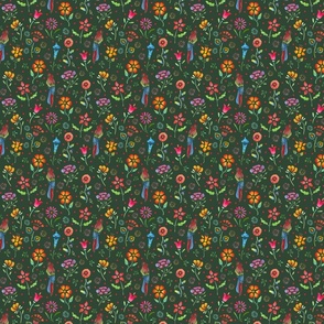 Frida Flowers on Green - Small