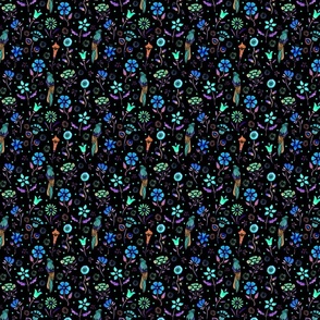 Frida Flowers in Blues - Small