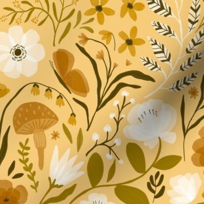 Bella floral- soft yellow 