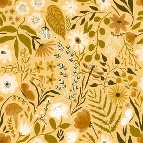 Small scale- Bella floral- soft yellow 