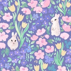 bunny garden - very peri blue