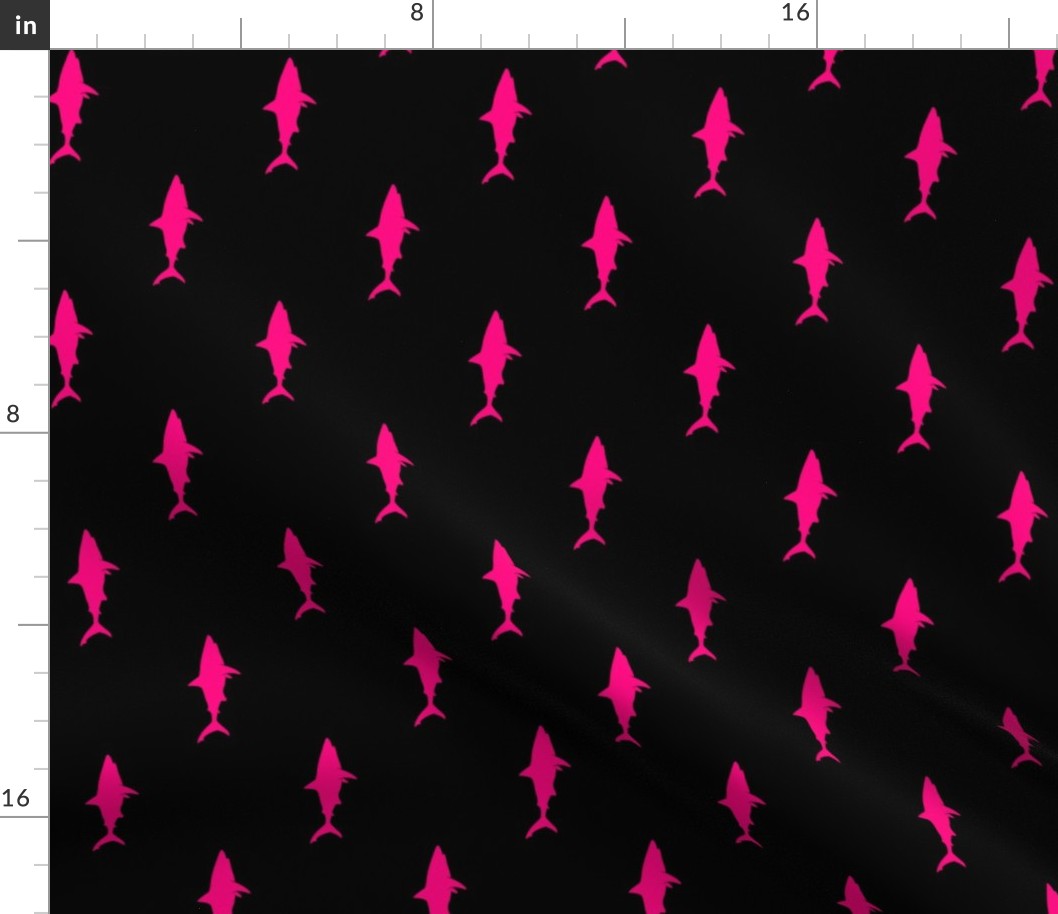 sharks (pink on black) - (90) C22