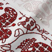 Embroidered Elizabethan Redwork