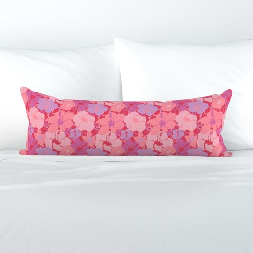 Preppy Throw Pillow Pink Red Floral
