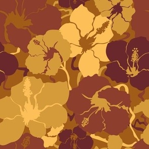 Hawaiian Hibiscus Floral in Earth + Ochre