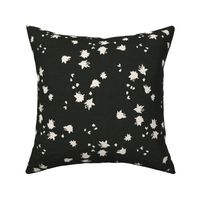 Small Floral Coal Black Linen