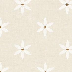 Star Flowers Cream Linen