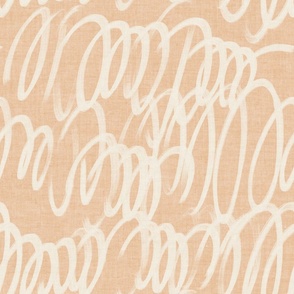 Chunky Squiggle Coral Linen