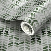 Watercolor Herringbone - Forest Green