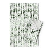 Watercolor Herringbone - Forest Green