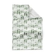 Watercolor Herringbone - Forest Green