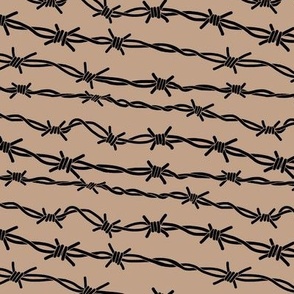 Black Barbed Wire on Beige