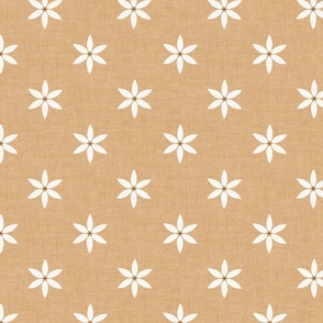 Star Flowers Tawny Linen