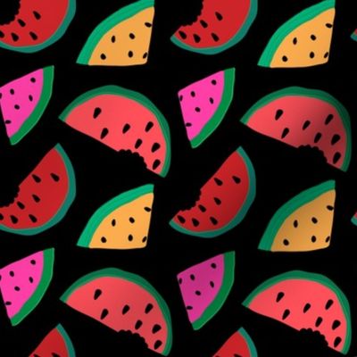 Rainbow Watermelon Bites in Black