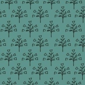 floral clamshell wallpaper teal
