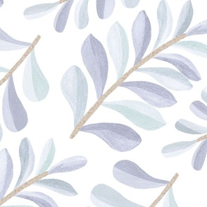 BOTANICAL FERN IN MIXED BLUES 24