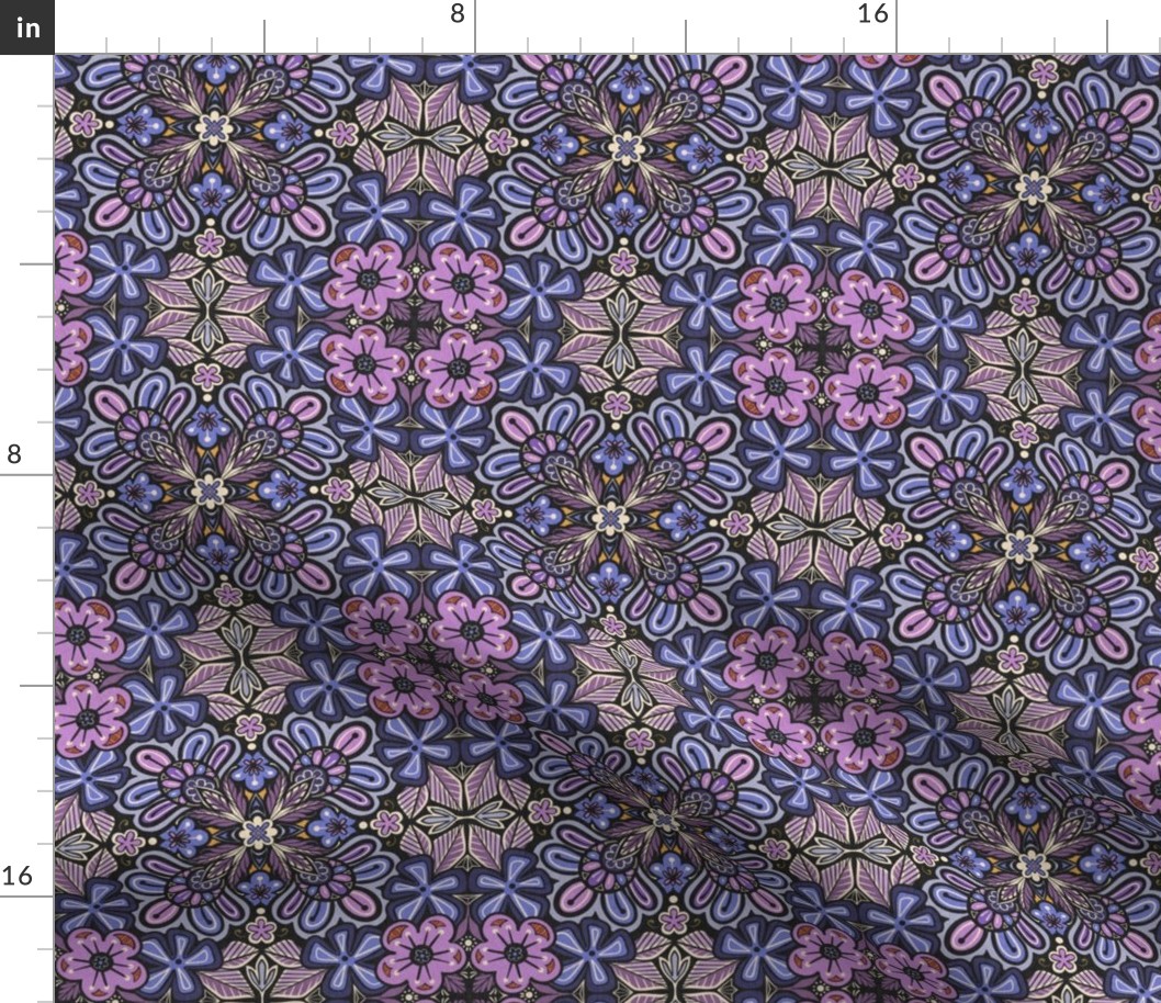 Y2K Mandala Flower Kaleidoscope Purple 
