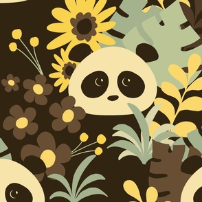 Boho Floral Pandas (large)