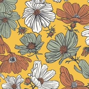 Summertime Floral_Medium-Sunshine with Sage Earth tones-Hufton Studio