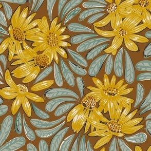 70s Retro Floral Pattern for Indian Summer  