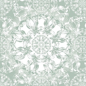 Dazzling Floral Symmetrical — Subtle Green
