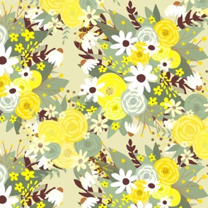Yellow and sageflowers
