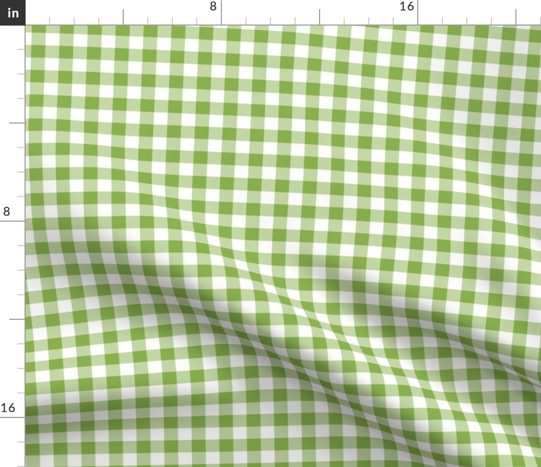 greenery and white gingham, 1/2" squares 