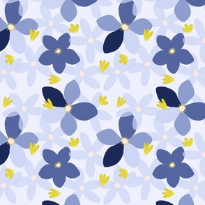 Shades of Blue Florals