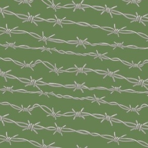 Highlighted Barbed Wire on Sage Green