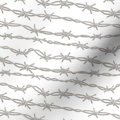 Highlighted Barbed Wire Gray on White