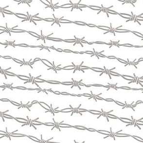 Highlighted Barbed Wire Gray on White