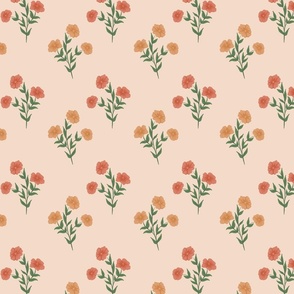 Cottage Floral Tapestry Peach Large